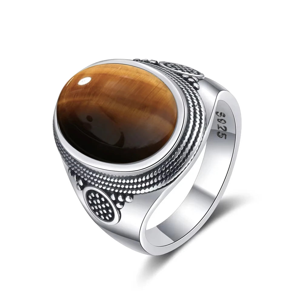 Anillo Vintage de Plata 925 con Labradorita Natural y Piedra Luna – Estilo Boho Real