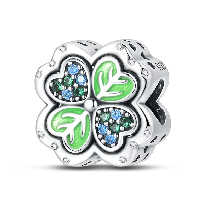925 Sterling Silver Green Series Flower Tree Apple Pendant DIY Fine Beads Fit Original Charms Bracelet Women Jewelry Diy