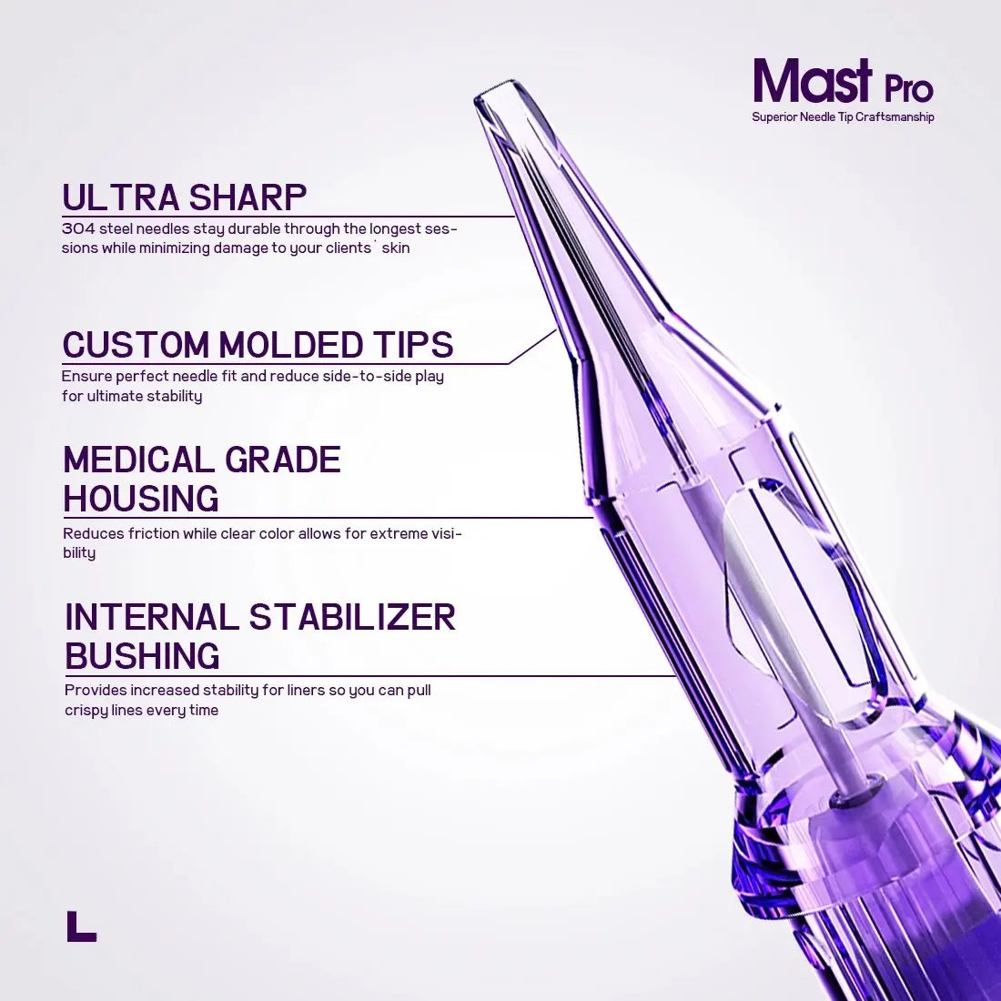 Mast Pro Tattoo Cartridge Needles RL 20 Pcs Disposable Permanent Makeup or Body Art Needles 0.18/0.25/0.30/0.35 Tattoo Supplies