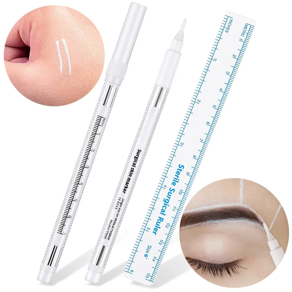 Set Marcador Quirúrgico + Regla Flexible – Kit de Marcación de Puntos Fijos para PMU