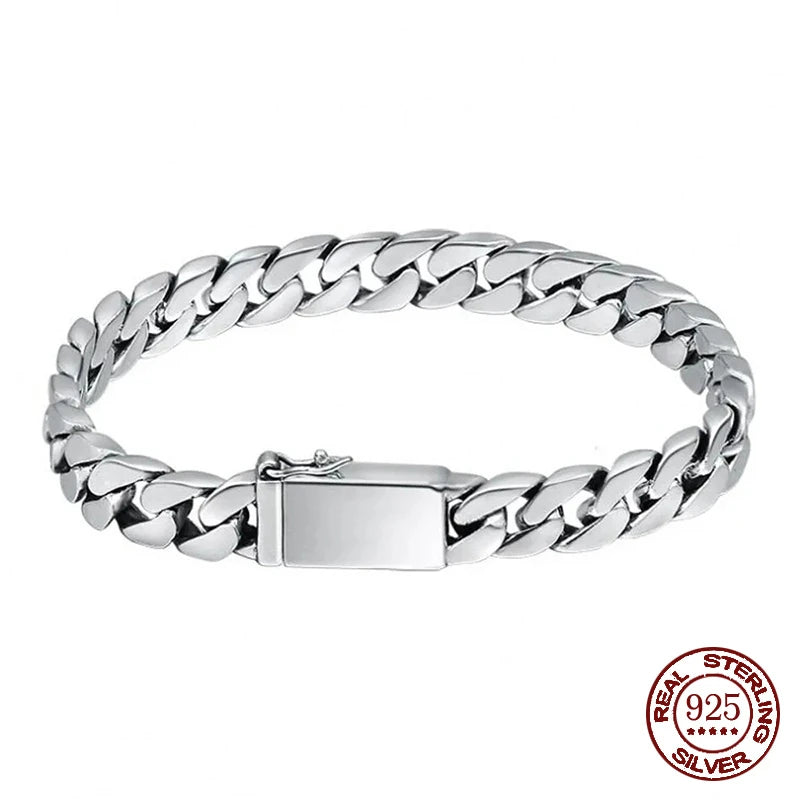 Pulsera Punk de Plata 925 Maciza (8mm) – Calidad Premium con Certificado