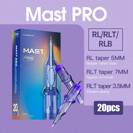 Mast Pro Tattoo Cartridge Needles RL 20 Pcs Disposable Permanent Makeup or Body Art Needles 0.18/0.25/0.30/0.35 Tattoo Supplies