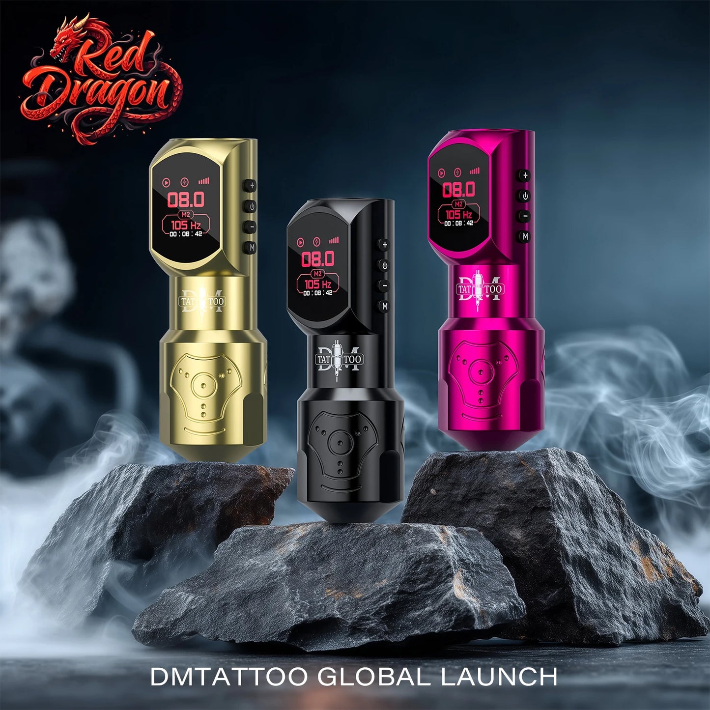 DM Red-Dragon Wireless Pen – Máquina de Tatuar con Motor Personalizado para PMU y Tattoo