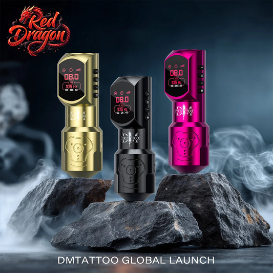 DM Red-Dragon Wireless Pen – Máquina de Tatuar con Motor Personalizado para PMU y Tattoo