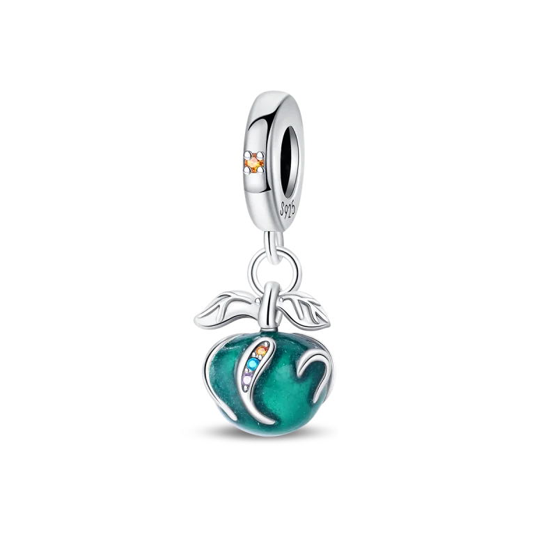925 Sterling Silver Green Series Flower Tree Apple Pendant DIY Fine Beads Fit Original Charms Bracelet Women Jewelry Diy