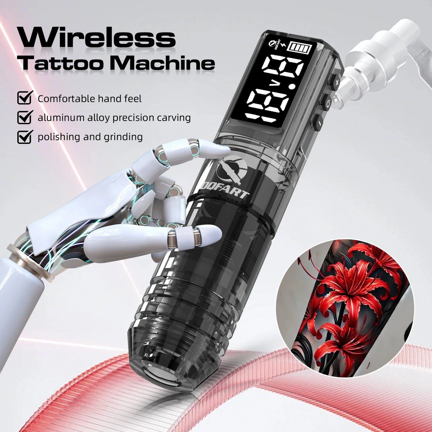 DQFART Tattoo kit Wireless Tattoo Pen 1600mAh Tattoo Machine Tattoo Needle Tattoo Ink For Tattoo Artists Beginne Tattoo Supplies