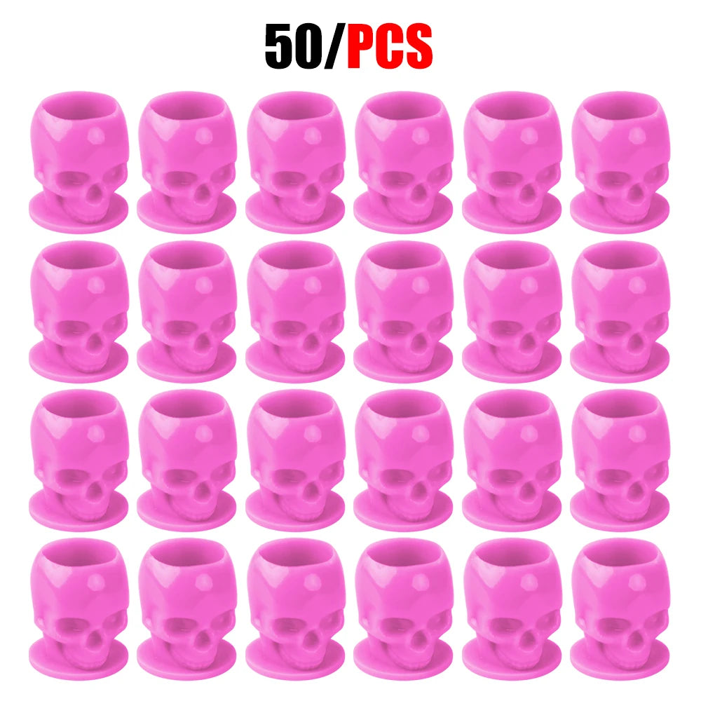 Copas para Tinta con Base Plana (Pack 50 / 100u) – Tetinas Descartables para Tatuaje y PMU