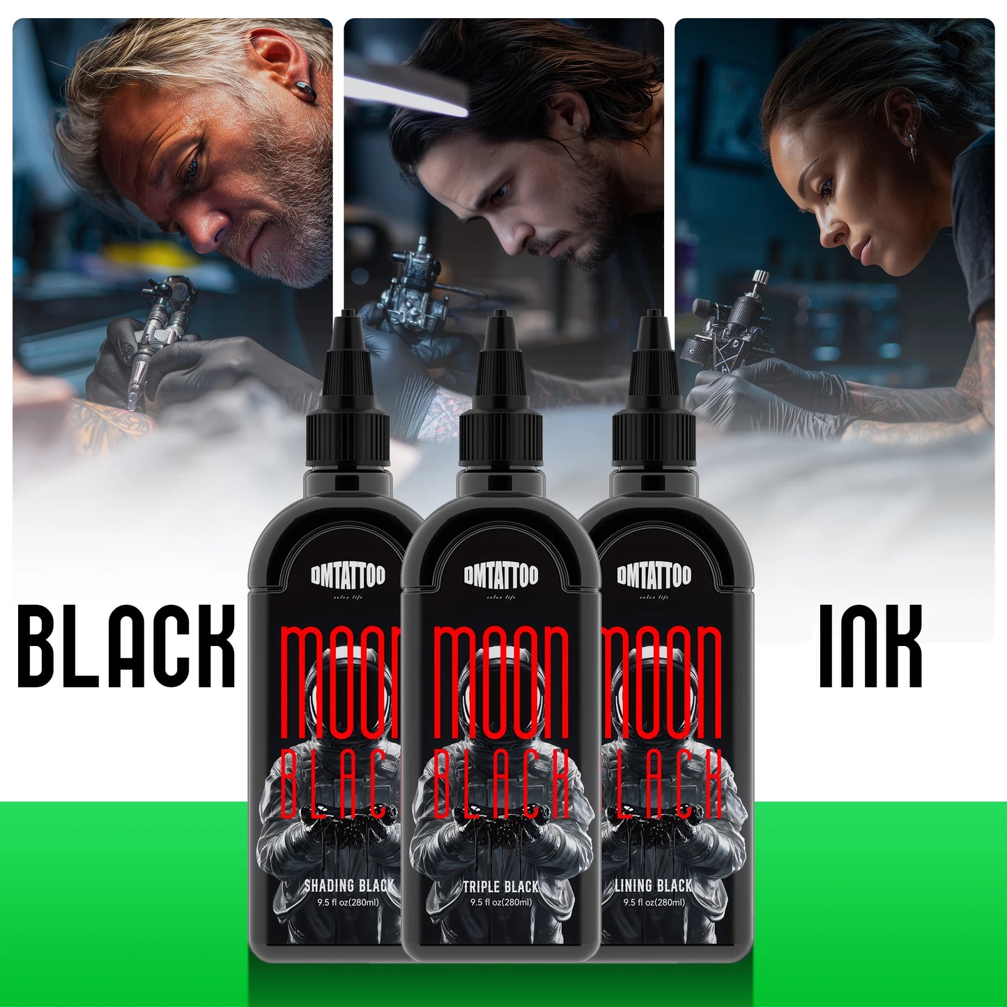 Tinta Mon Black Premium – 3 en 1: Línea, Sombra y Relleno (9.5oz / 280ml)