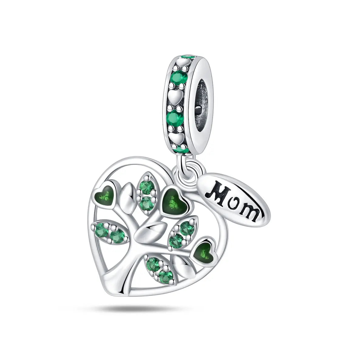 925 Sterling Silver Green Series Flower Tree Apple Pendant DIY Fine Beads Fit Original Charms Bracelet Women Jewelry Diy