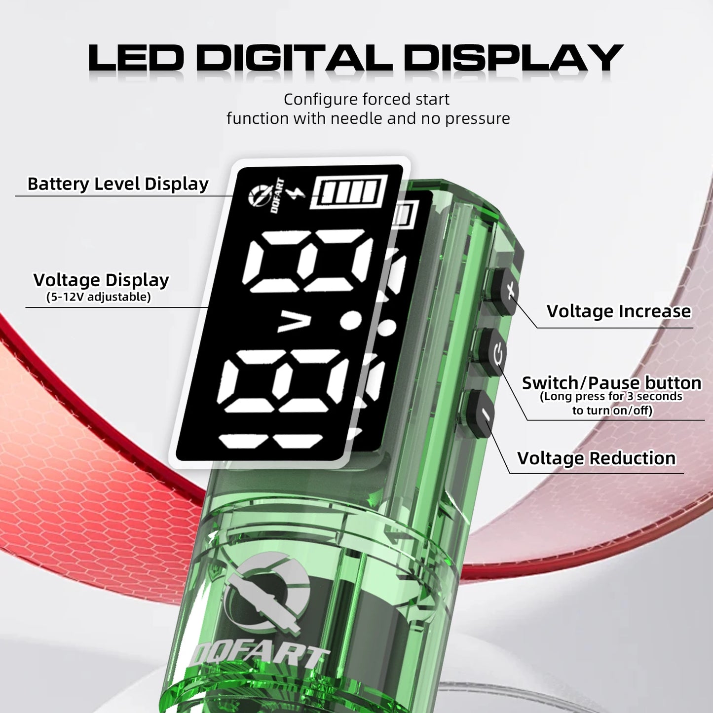 DQFART Tattoo kit Wireless Tattoo Pen 1600mAh Tattoo Machine Tattoo Needle Tattoo Ink For Tattoo Artists Beginne Tattoo Supplies