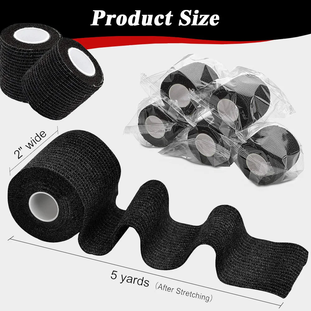 Cinta de Agarre Profesional Negra – Vendaje Autoadhesivo Elástico (Packs 3 a 48u)