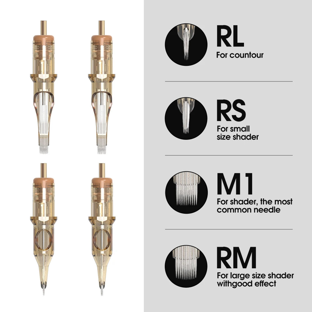 Ambition Premium RL/RM/RS 20pcs Tattoo Cartridge Round Liner Shader Curved Magnum Tattoo Needle 1RL 3RL 5RL 7RL 9RL 7rm 9rm 13rm