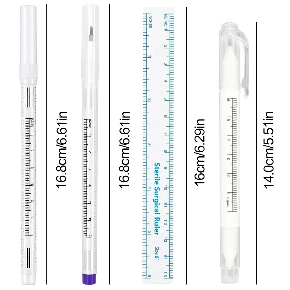 Set Marcador Quirúrgico + Regla Flexible – Kit de Marcación de Puntos Fijos para PMU