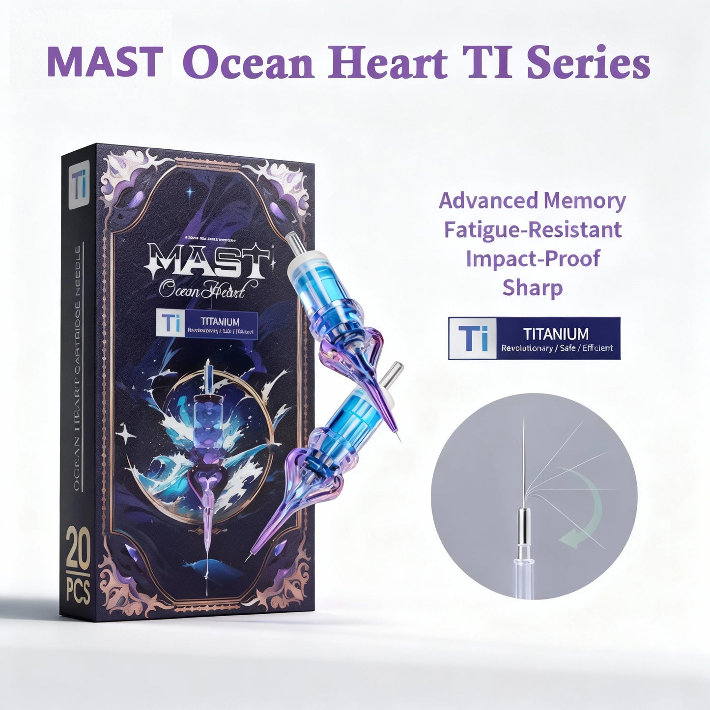 Cartuchos Mast Ocean Heart Ti Series – Agujas 1RL de Precisión (Caja x 20u)