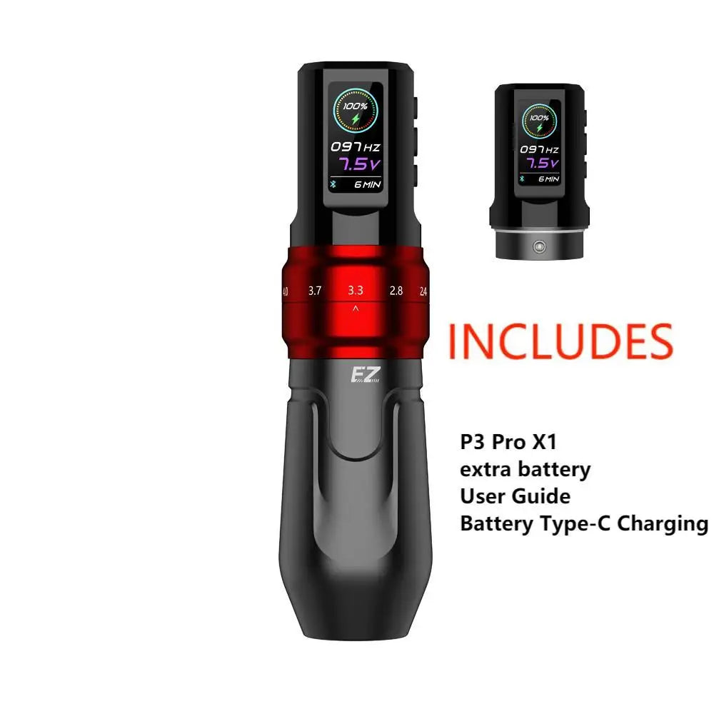 EZ P3 Pro Wireless Pen – Stroke Ajustable de 6 Niveles para Tattoo, PMU y SMP