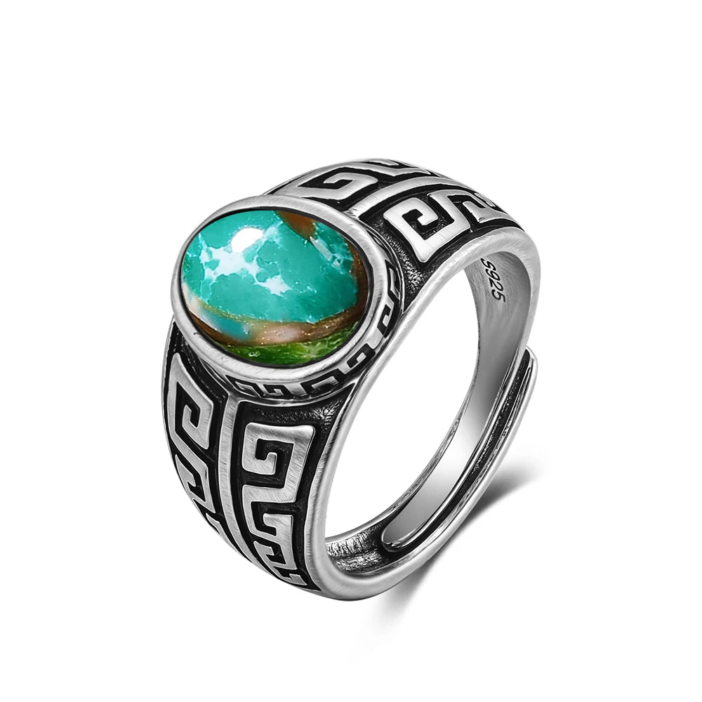 Anillo Vintage de Plata 925 con Labradorita Natural y Piedra Luna – Estilo Boho Real