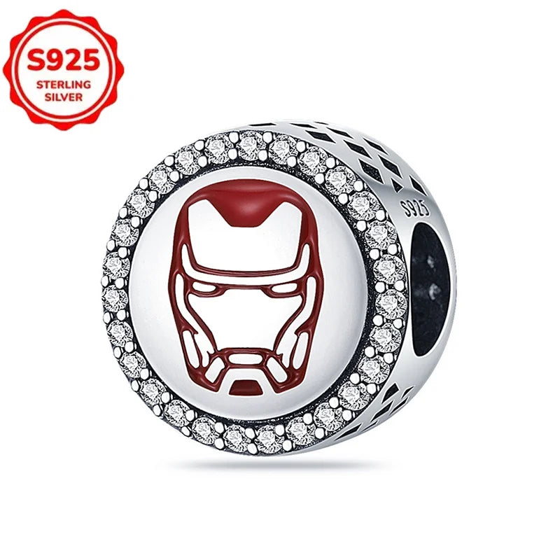 Plata De Ley 925 Silver Marvel Anime Lron Man Deadpool Wolverine Charms Beads Original Women Bracelets Pendant DIY Jewelry Gifts