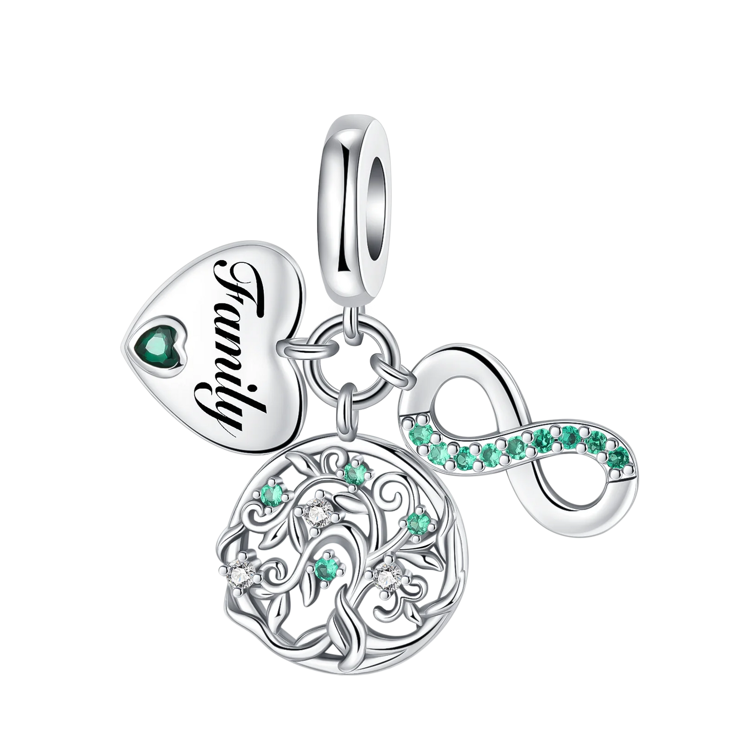 925 Sterling Silver Green Series Flower Tree Apple Pendant DIY Fine Beads Fit Original Charms Bracelet Women Jewelry Diy