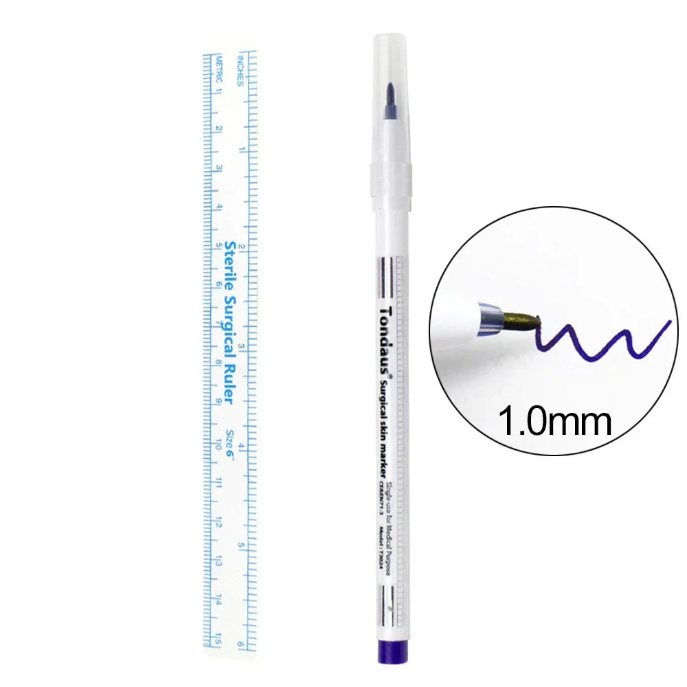 Set Marcador Quirúrgico + Regla Flexible – Kit de Marcación de Puntos Fijos para PMU