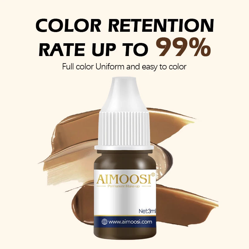 AIMOOSI Eyebrow Micropigmentation 18 Colors Semi Permanent Makeup Pigment for Eyeliner Organic Black Brown Tattoo Ink Supplies