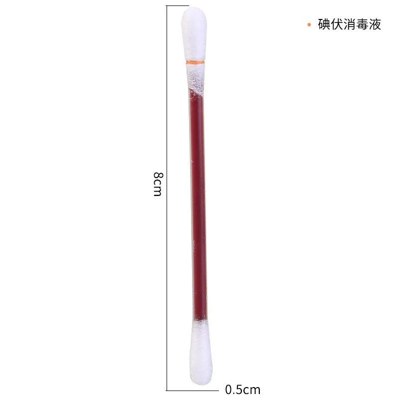 Disposable Daily-Use Breakable Iodophor & Alcohol Cotton Swabs – Outdoor First Aid and Nursing Supplies