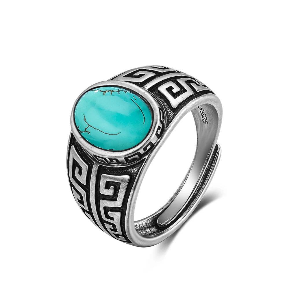 Anillo Vintage de Plata 925 con Labradorita Natural y Piedra Luna – Estilo Boho Real