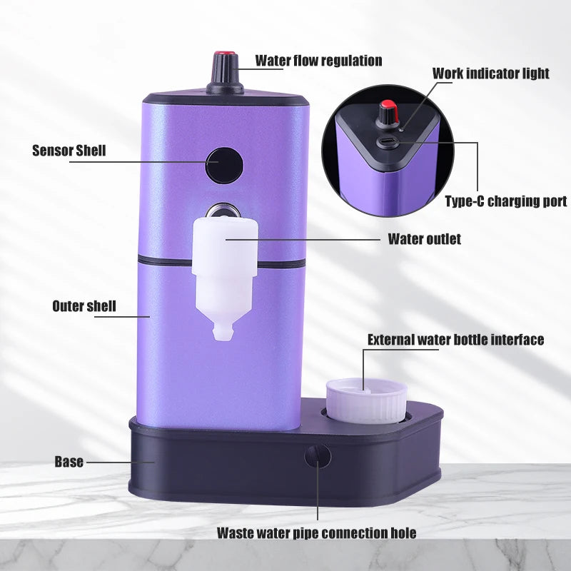 Tattoo Needle Cleaning Machine with Automatic Sensor Tattoo Needle Washer Color Rinse Tool Essential Tattoo Equipment