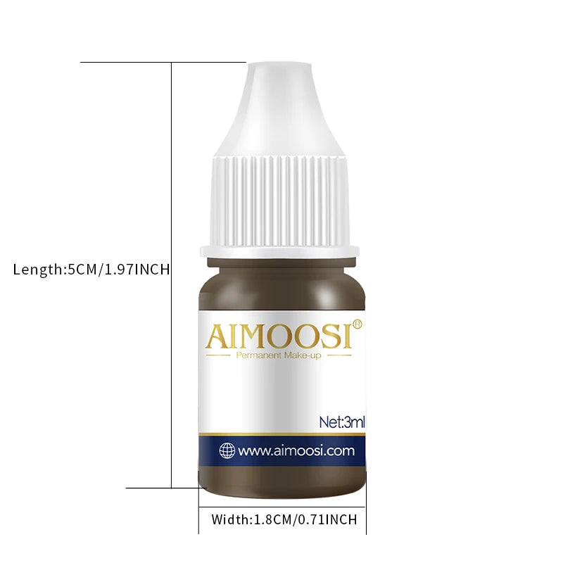 AIMOOSI Eyebrow Micropigmentation 18 Colors Semi Permanent Makeup Pigment for Eyeliner Organic Black Brown Tattoo Ink Supplies