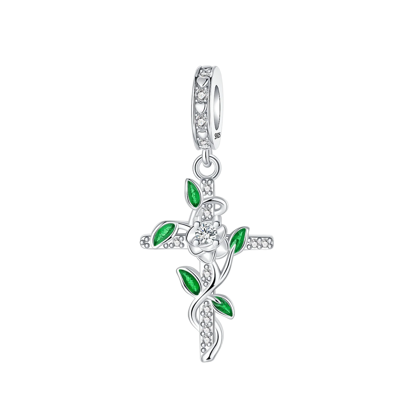 925 Sterling Silver Green Series Flower Tree Apple Pendant DIY Fine Beads Fit Original Charms Bracelet Women Jewelry Diy