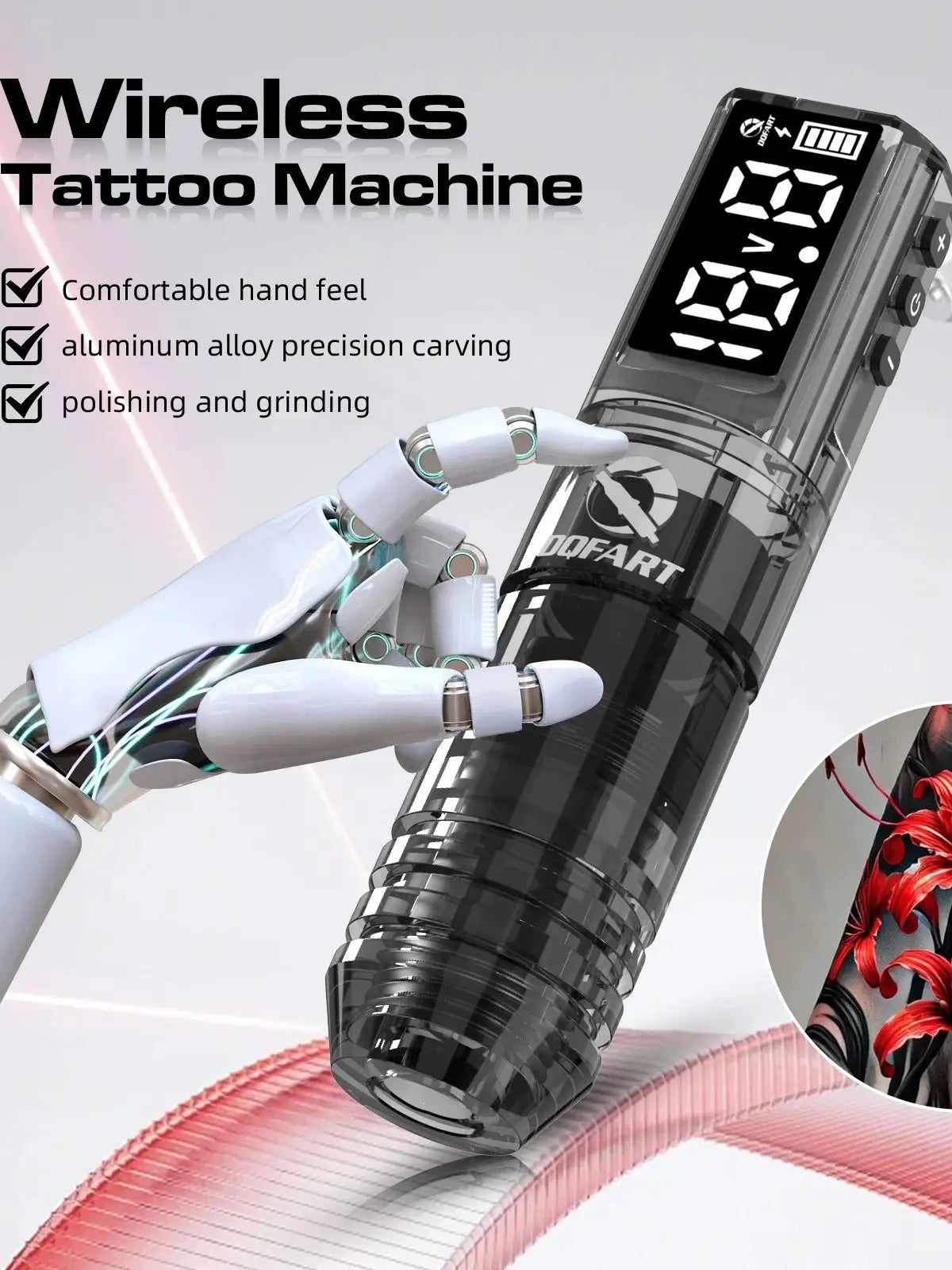DQFART Tattoo kit Wireless Tattoo Pen 1600mAh Tattoo Machine Tattoo Needle Tattoo Ink For Tattoo Artists Beginne Tattoo Supplies