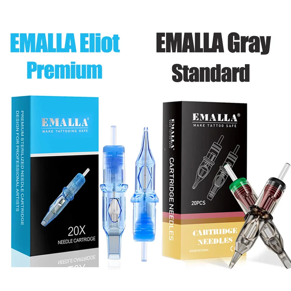 Cartuchos EMALLA Eliot Premium – Agujas Profesionales con Membrana (Caja x 20u)