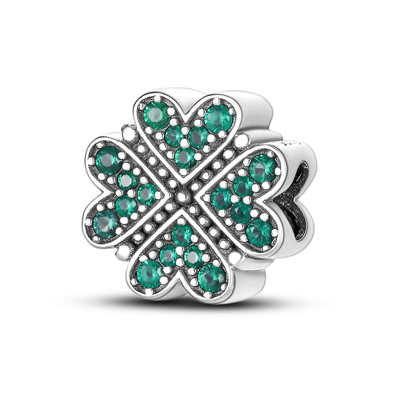 925 Sterling Silver Green Series Flower Tree Apple Pendant DIY Fine Beads Fit Original Charms Bracelet Women Jewelry Diy