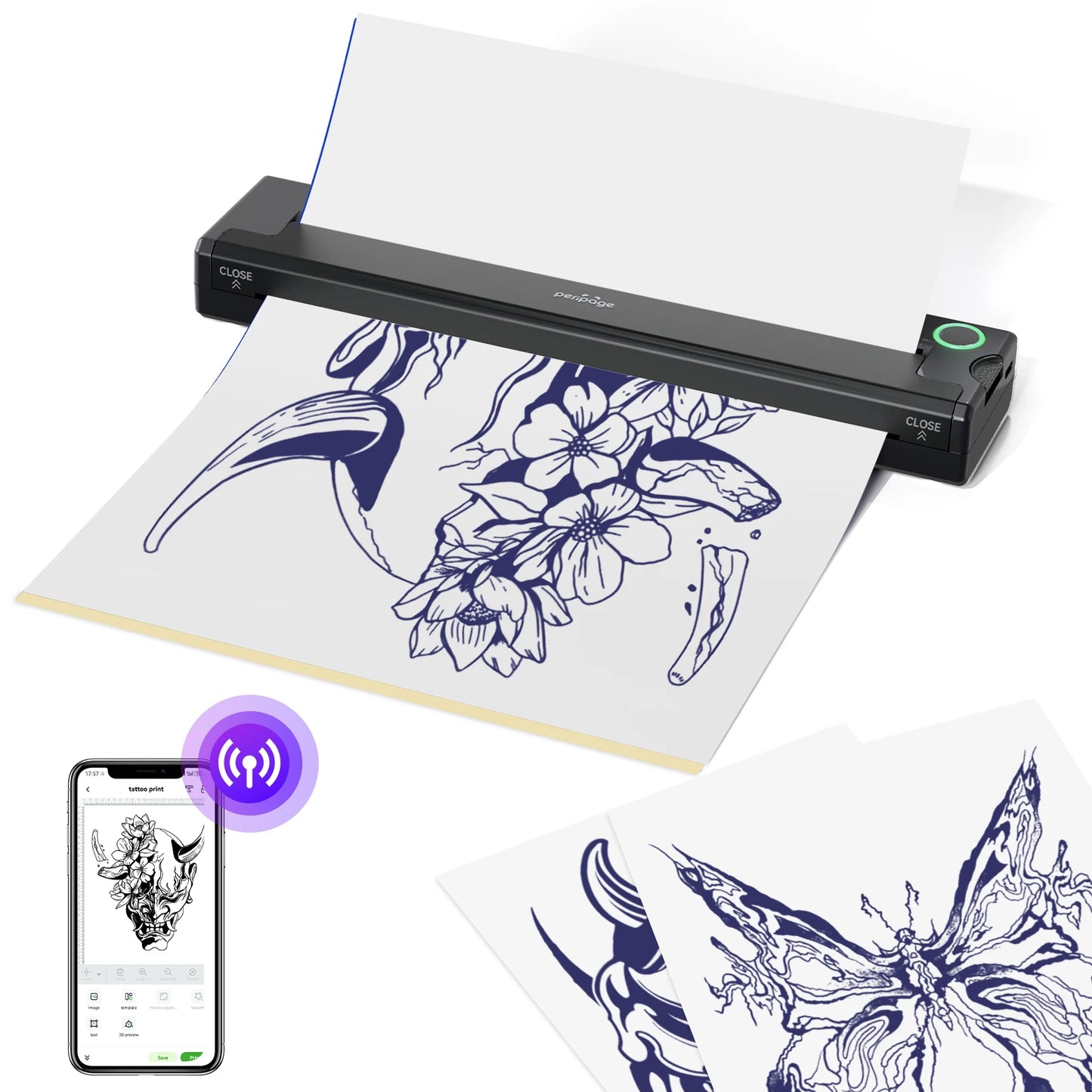 Impresora de Stencil PeriPage P90 – Térmica, Inalámbrica y Ultra Compacta