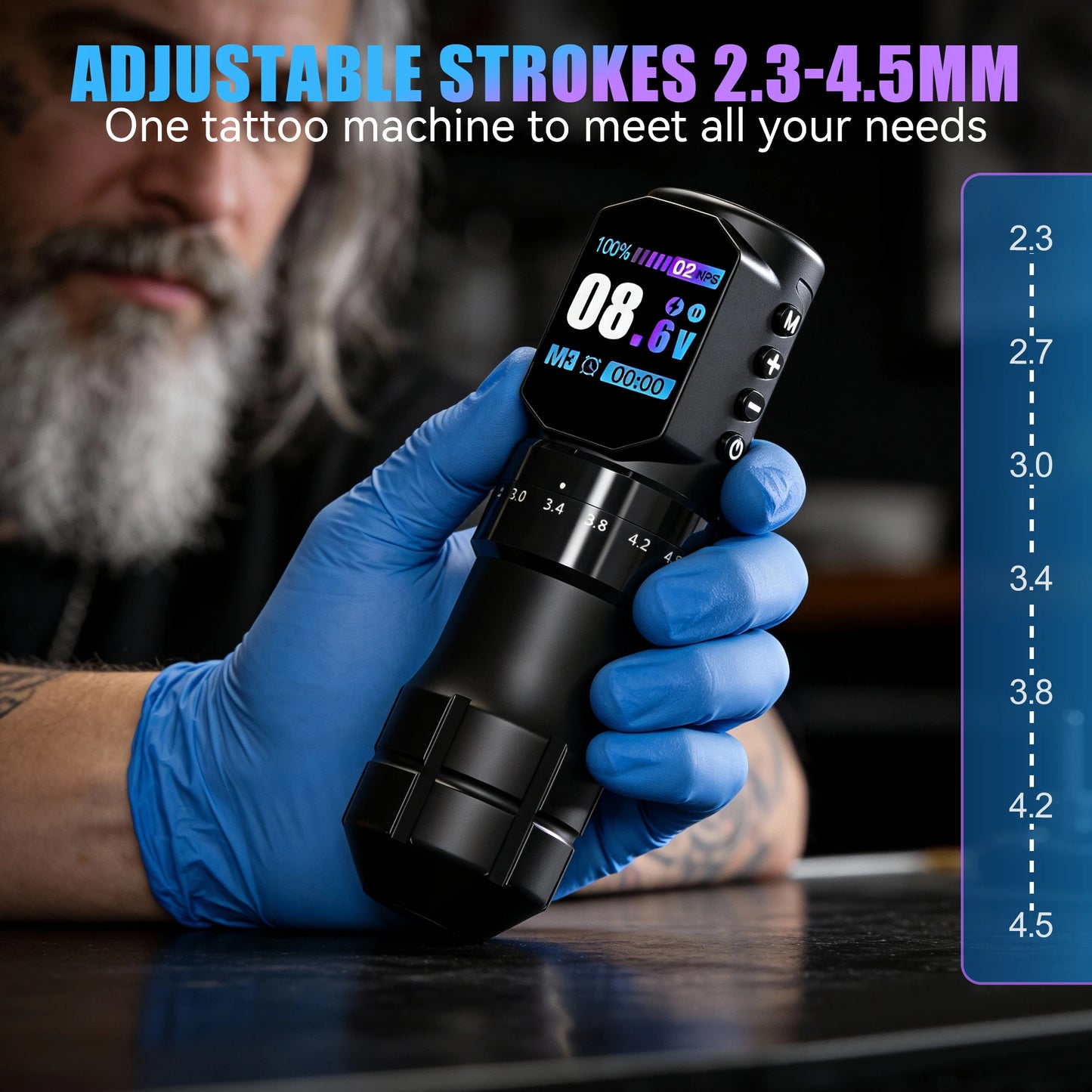 Máquina Pen Inalámbrica de Élite – Stroke Ajustable y Motor Brushless / Coreless Pro