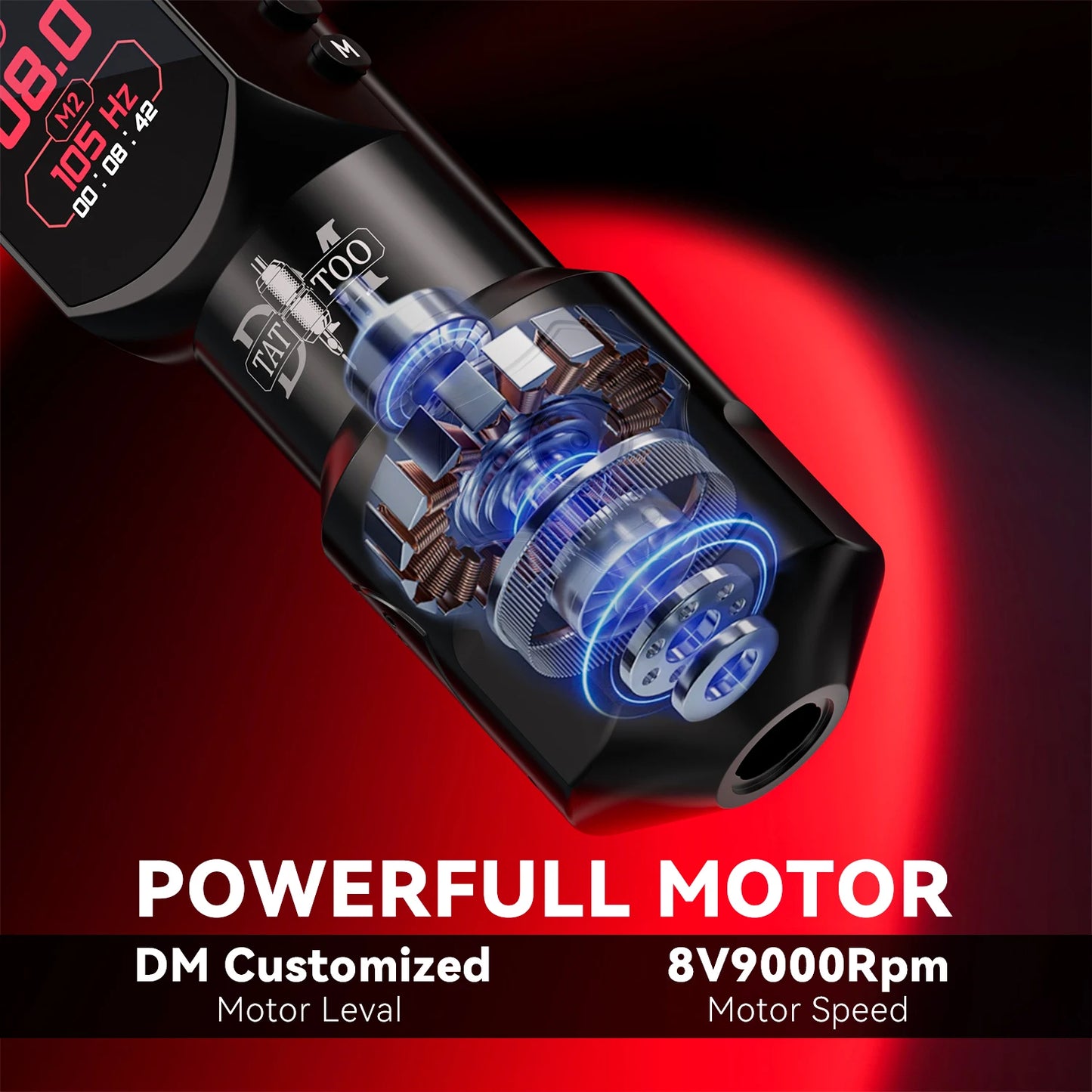 DM Red-Dragon Wireless Pen – Máquina de Tatuar con Motor Personalizado para PMU y Tattoo
