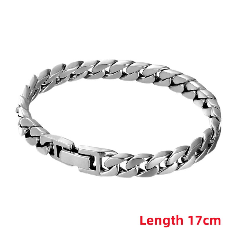 Pulsera de Plata 925 Maciza Estilo Cubano Retro – Hecha a Mano (7mm / 8mm)