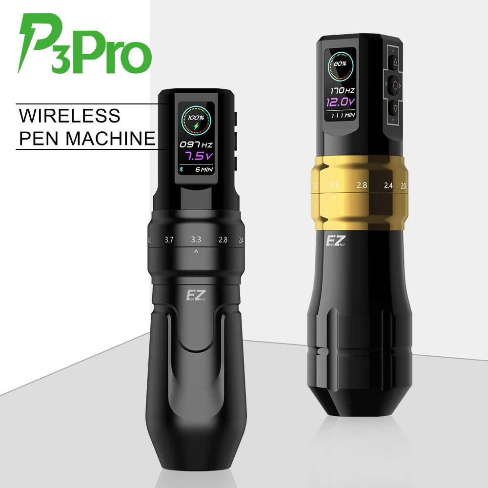 EZ P3 Pro Wireless Pen – Stroke Ajustable de 6 Niveles para Tattoo, PMU y SMP