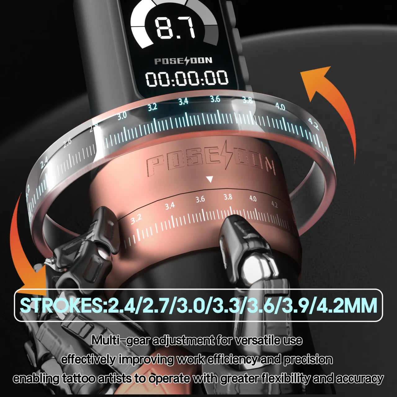 Máquina Pen POSEIDON Wireless – Stroke Ajustable y Motor Custom de Alta Potencia