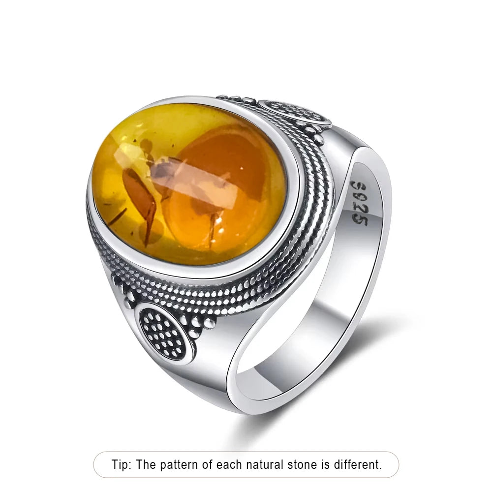 Anillo Vintage de Plata 925 con Labradorita Natural y Piedra Luna – Estilo Boho Real