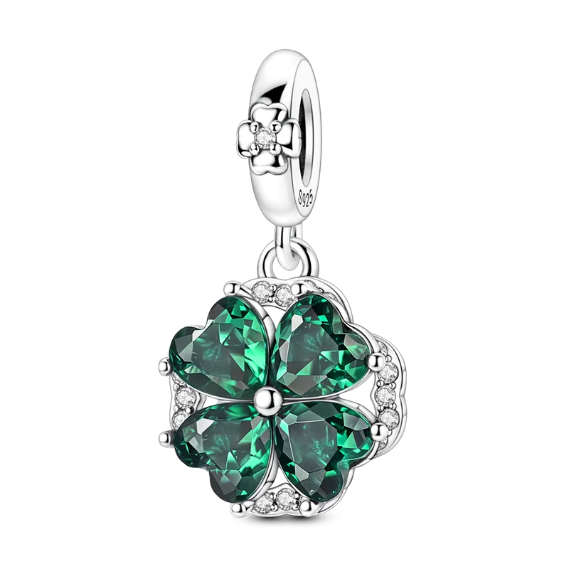 925 Sterling Silver Green Series Flower Tree Apple Pendant DIY Fine Beads Fit Original Charms Bracelet Women Jewelry Diy